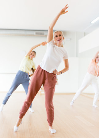 Woman on group fitness trainingの写真素材