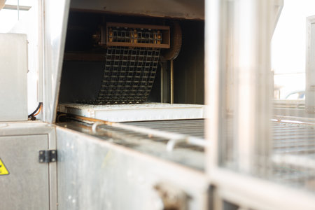 Cleaning machine for cell seed trays in plant factoryの写真素材