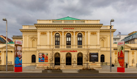 Vienna, Austria - January 28, 2022: Albertina Modern is an art museum located in the palace of Archduke Albrecht in center of Viennaのeditorial素材
