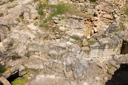 Foundation of the building during Roman Punic wars. Punic necropolis. Tunisiaの写真素材
