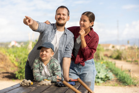 Family of farmers at the table