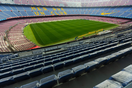 Camp Nou, biggest stadium in Europe and home stadium of FC Barcelonaのeditorial素材