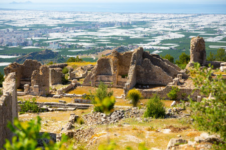 Ruins of the ancient Lycian city of Rhodiapolisの写真素材