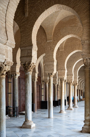 Great Mosque of Kairouan Mosque of Uqba - patio. Tunisiaの写真素材