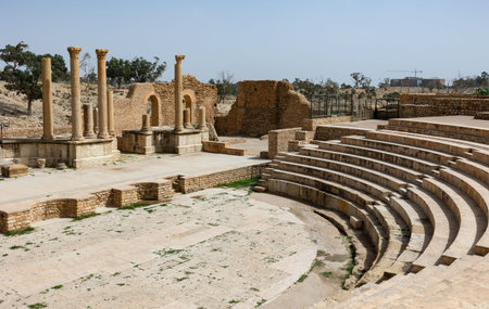 Ruins of an ancient roman theater of Sufetula. Sufetula (Subaytilah). Tunisia