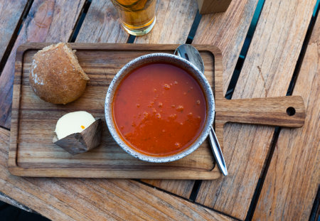 Traditional dish of Dutch cuisine is Tomato soupの写真素材