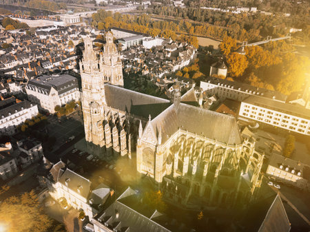 Aerial view on Tours Cathedral