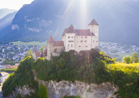 Gutenberg Castle in town of Balzers, Liechtensteinの写真素材