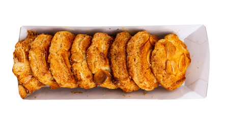 Crispy almond cookies served for dessert