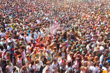 People at Festival of colours Holi Barcelonaのeditorial素材