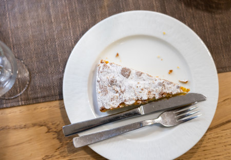 Spanish Almond Cake on a Plateの写真素材