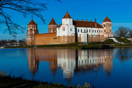 Medieval castle in the city Mir. Republic of Belarus