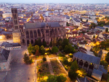 Cathedral of Limoges in twilight, France