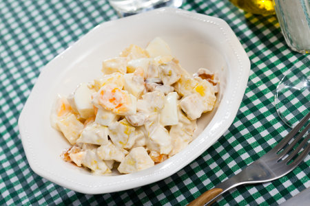 Salad with yogurt sauceの写真素材