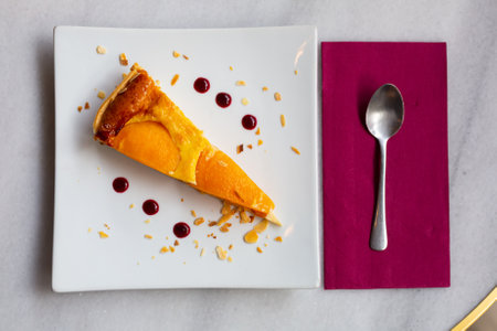 Piece of peach pie.の写真素材