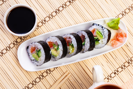 Japanese futomaki sushiの写真素材