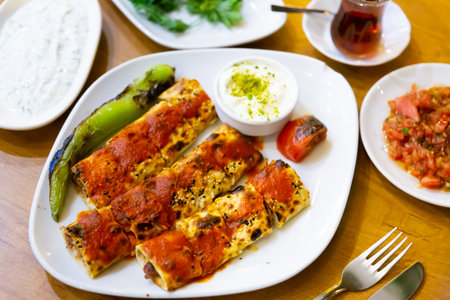 Just cooked beyti sarma served on tableの写真素材