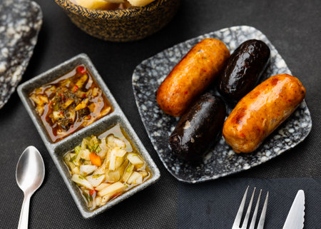 Popular dish of Uruguayan cuisine is Chorizo Criolloの写真素材