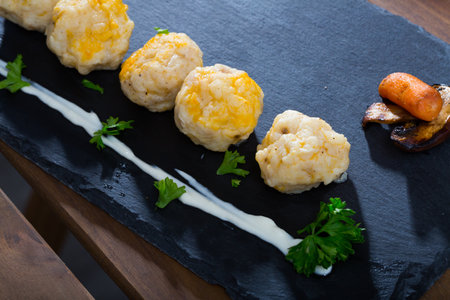 Fish balls from fillet of white fishesの写真素材