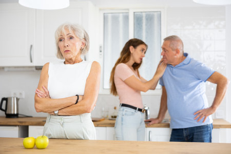 Family relationships difficultiesの写真素材