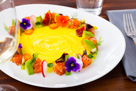 Fresh tuna tartar with mango