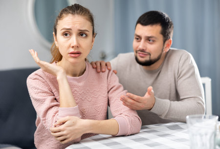 Woman and man having problems in relationship
