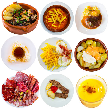 Set of traditional Spanish dishesの写真素材