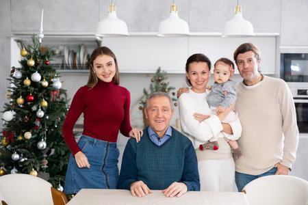 Family members posing for photos