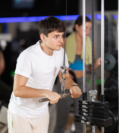 Guy doing arm exercises