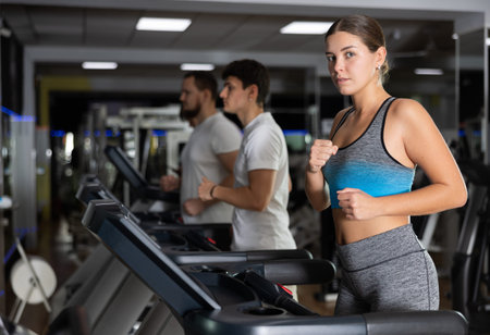 Woman running on a treadmill