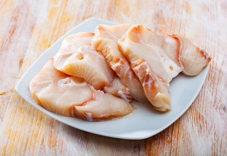 Raw shark steaksの写真素材