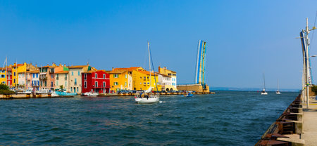 Canal at village of Martigues, Franceの写真素材