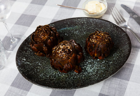 Appetizing dish of artichokesの写真素材