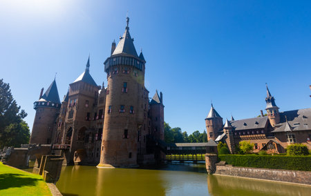 Summer landscape with a view of the ancient Castle De Haarの写真素材
