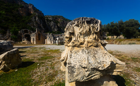 Ancient architectural detail in ancient city of Myraの写真素材