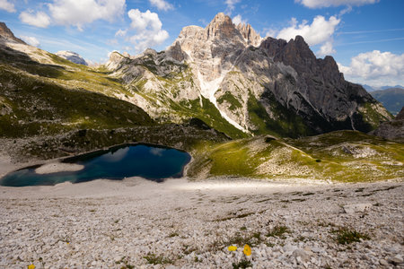 Laghi dei Piani at Dolomite Alpsの写真素材