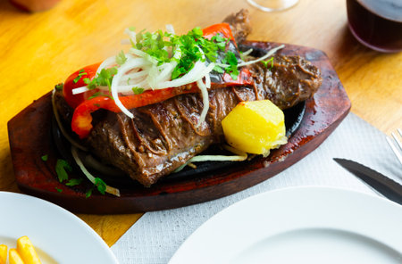 Fried beef with vegetablesの写真素材