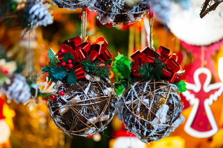 View of Christmas decorationsの写真素材