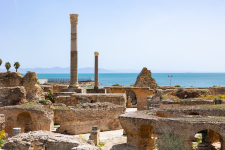 Ruins of Antonines thermal baths at Carthage. Tunisia, Africaの写真素材