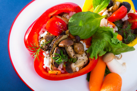 Stuffed bell peppersの写真素材