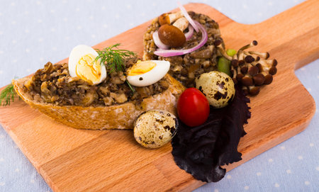 Tartare of forest mushroomsの写真素材