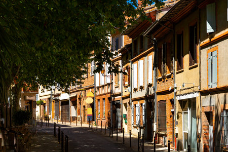 Houses and streets of Muret town, Franceの写真素材