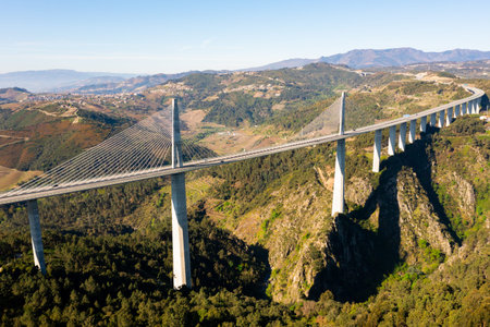 Drone photo of Vila Real Bridge, Portugal