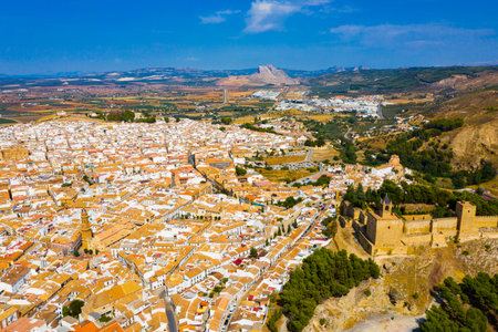 Aerial view of Antequera cityscape, Andalusia, Spainの写真素材