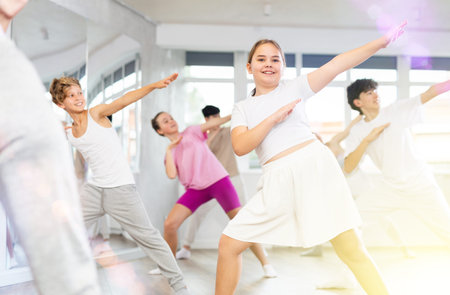 Group of children dancing hip hop