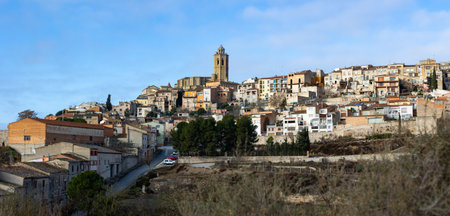 Panoramic views of Cervera city, La Segarra, Province of Lleida, Catalonia, Spain