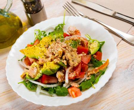 Salad with canned tunaの写真素材