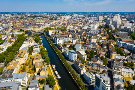 Top view of the city of Rennes. Franceの写真素材