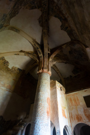 Hermitage of San Baudelio, Soria province, Castilla y Leon, Spain. Inside detail.