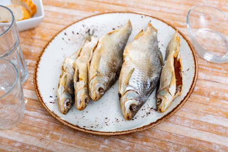 Air-dried salted gutted fish roach